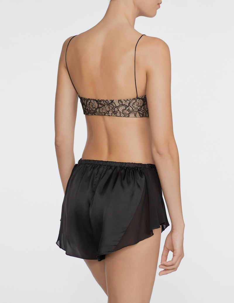 fleur-shorts-black-satin-chiffon-luxury-lingerie-loungewear-raine-designs